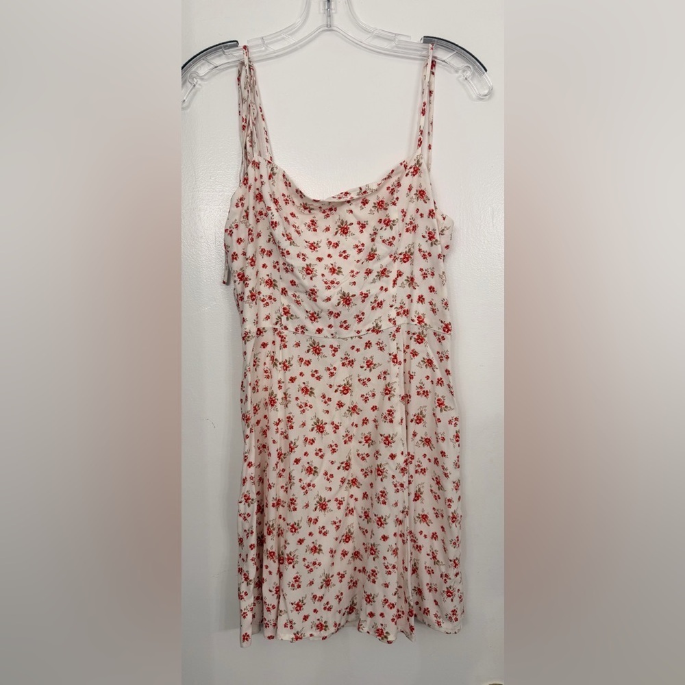 Reformation Bisque Red & White Floral Dress Size 4